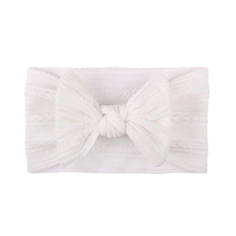 Toddler Solid Color Striped Bowknot Elastic Wide Headband Cute Handmade Knotted Baby Girls Hairband Kids Accessories