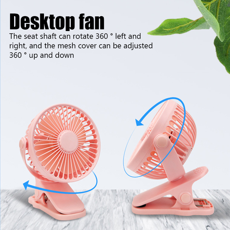 Portable Mini Hand Clip Fan USB Rechargeable Quiet Desktop Electric Fan High Quality Student Dormitory Small Cooling Ventilador