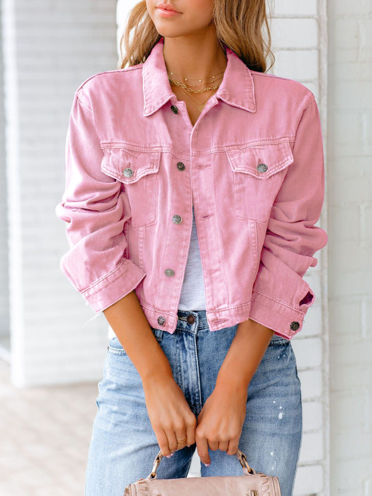 Women's Jackets Women's Denim Jacket Long Sleeve Loose Streetwear Blue Jacket Autumn Fashion Casual Office Lady Korean Ladies Coat Oversize 