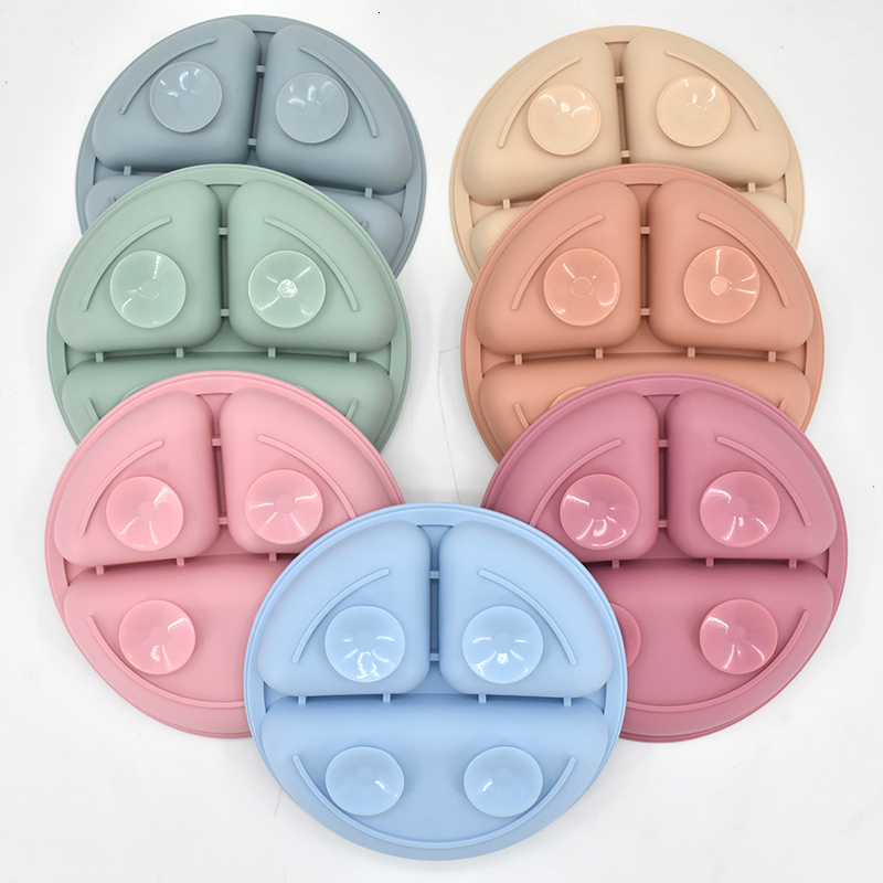 Cups Dishes Utensils Food Grade Silicone Dinnerware Set for Baby Feeding Dishes Sucker Plate Bowl Children Waterproof Bib Non-slip Tableware Set 23042
