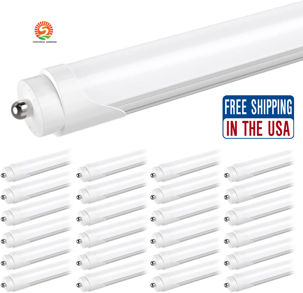 8' 45 watt bulbs 8ft LED Tubes Single Pin FA8 T8 LED Tube Light 8 ft 8Feet 45W LEDs Lights Lamp Garage Shop Ceiling Downlight CNSUNWAY Lighting