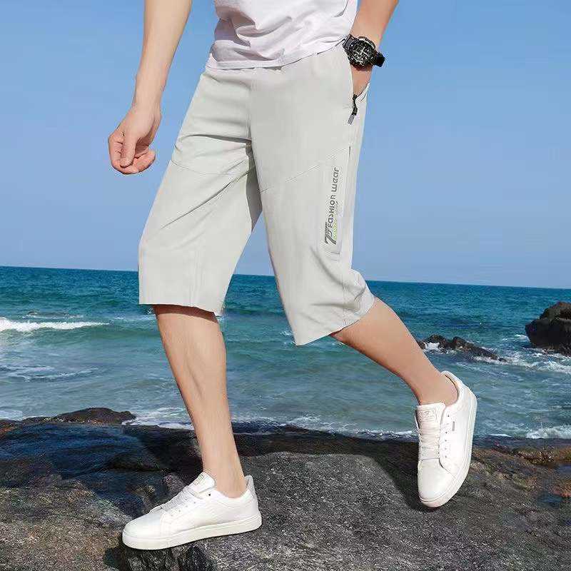 Men's Pants Capris Men's Summer Shorts Loose Fashion Brand Big Shorts Straight Leg Sports Outwear Ice Silk Thin Casual Pantsup
