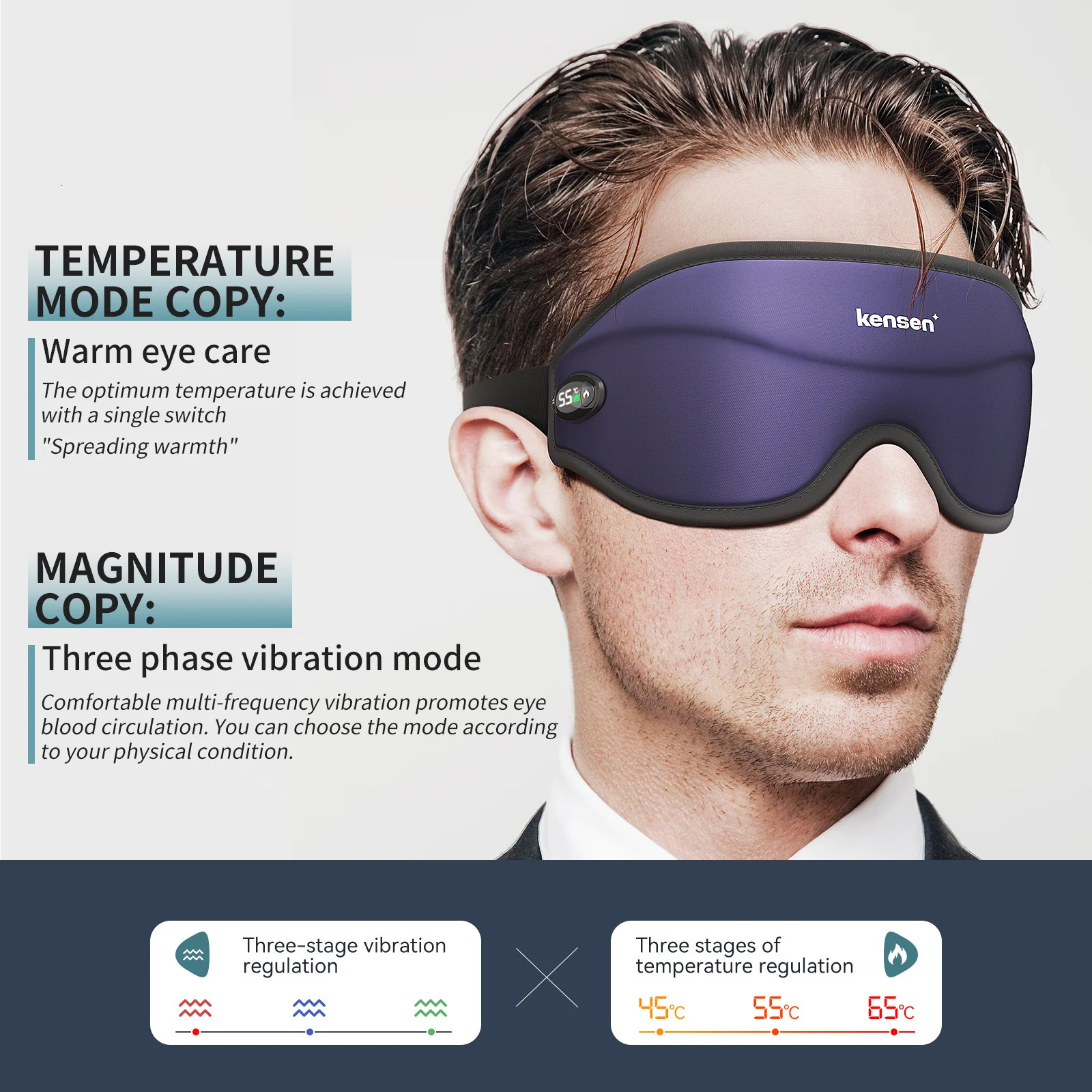 Face Care Devices Kensen Eye Massager Heating Eyes Mask with Airbag Massage For Migraines Fatigue for dark circle Eye mask massager for sleeping 23112
