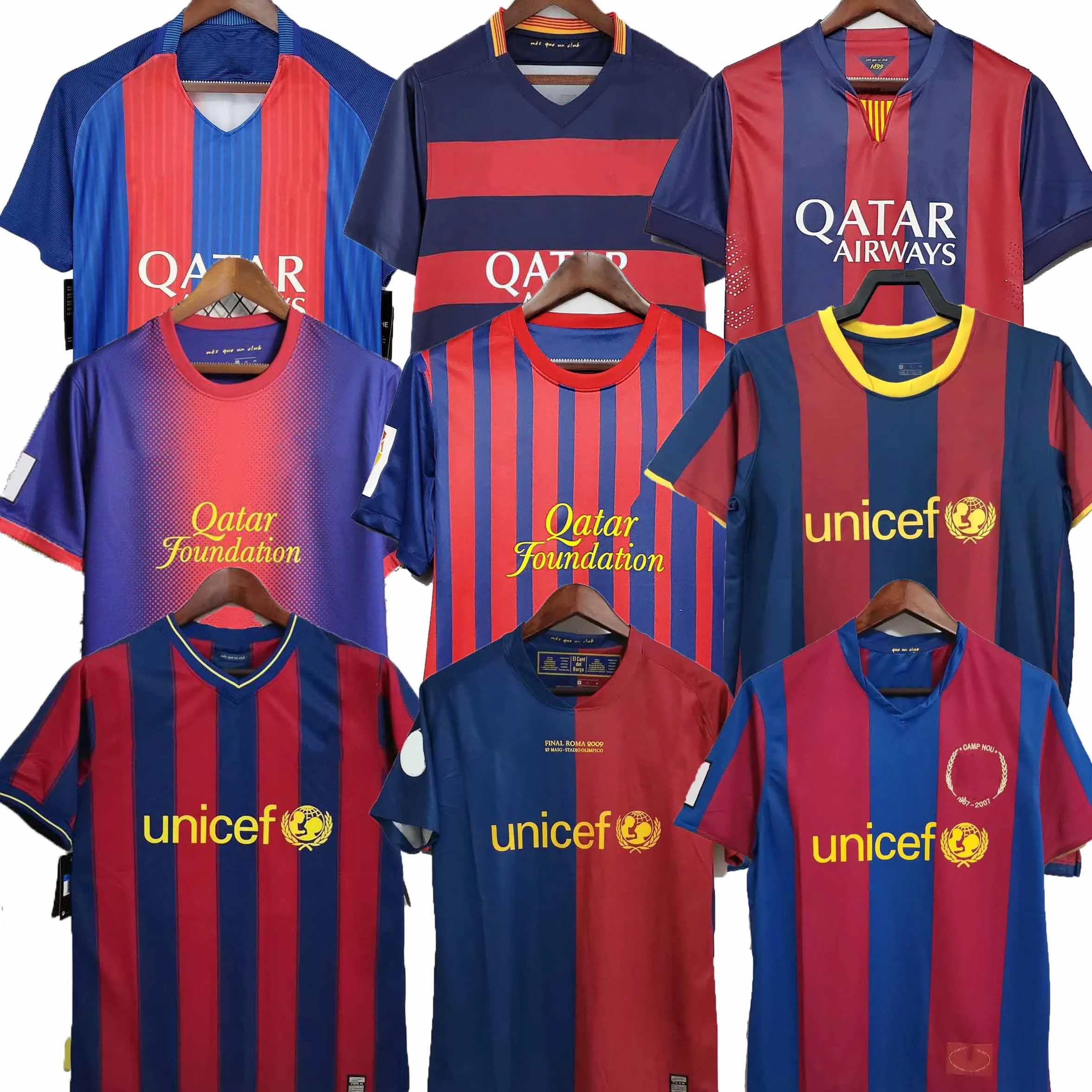 Barcelona Retro Soccer Jerseys vintage shirt 2005 2006 2007 2008 2009 2010 2011 2012 2013 PUYOL RONALDINHO XAVI A.INIESTA 98 99 03 04 05 06 07 08 09 10 11 12 13 14 15 16 17