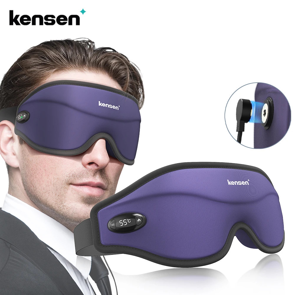 Face Care Devices Kensen Eye Massager Heating Eyes Mask with Airbag Massage For Migraines Fatigue for dark circle Eye mask massager for sleeping 23112