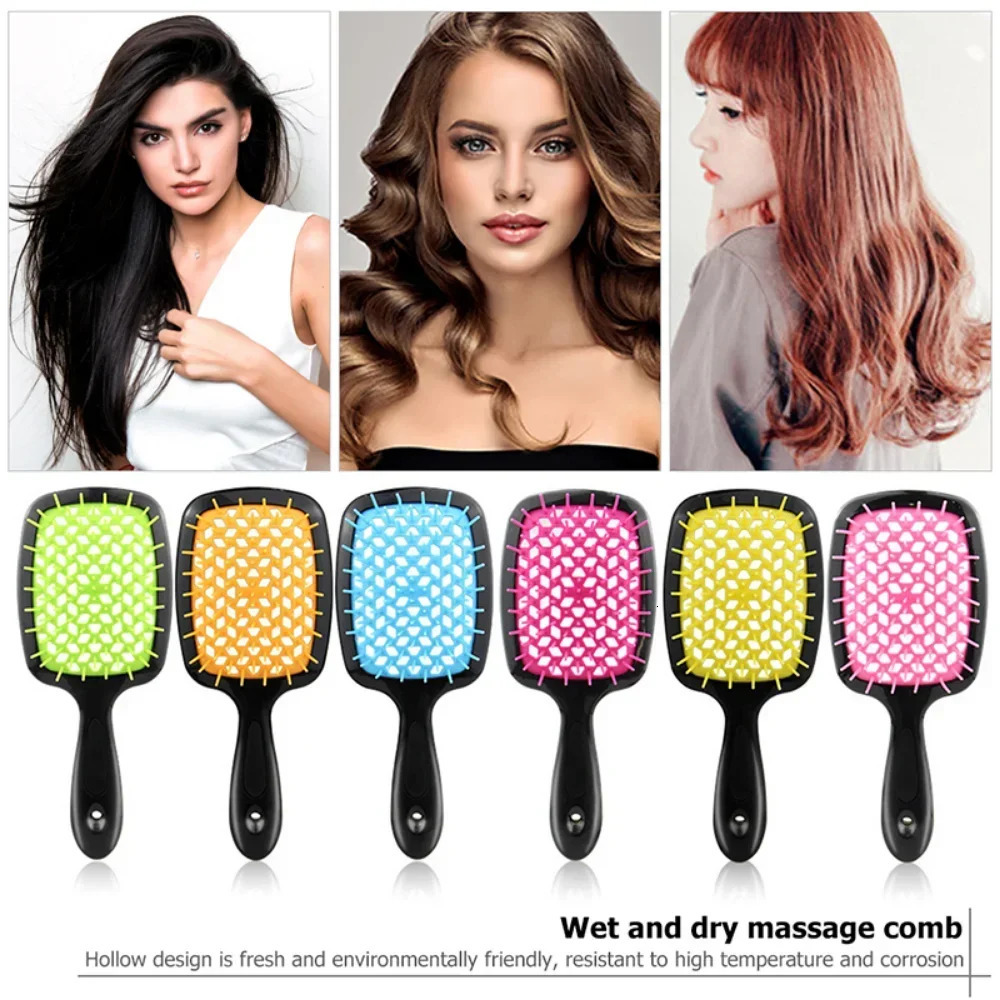 Hair Brushes Tangled Hair Comb Detangling Hair Brush Massage Combs Hollow Out Wet Curly Hair Brushes Barber Comb Salon Hair Styling Tools 231128