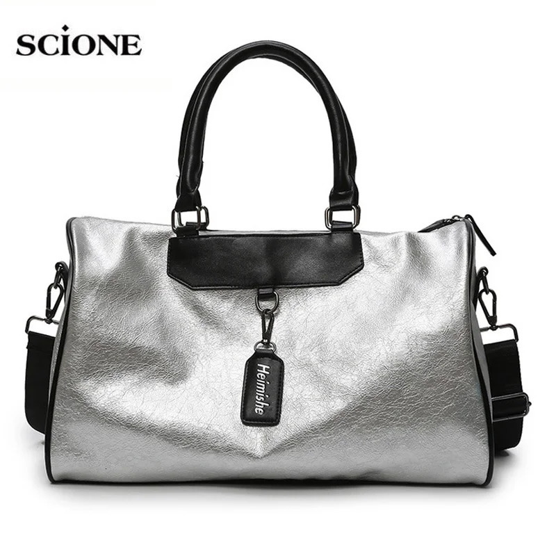 Outdoor Bags Women Silver Fitness Gym Bag Traveling Glitter Sac De Sport For Men Training Travel Tas Sports Gymtas Sporttas xa32 231128