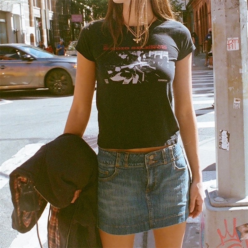 Women's T Shirt Kaus Grafis Rock Klasik Vintage Katun Lengan Pendek Leher Bulat Musim Panas Wanita Atasan Streetwear Kasual 230427