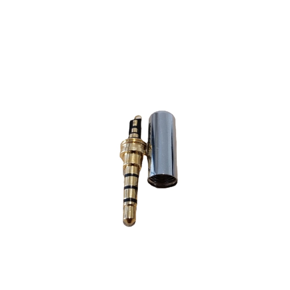 10pcs/lot 4 Pole 3.5mm Plug Male Headphone Jack 3.5 mm Audio Connector For 4mm Cable Adapter
