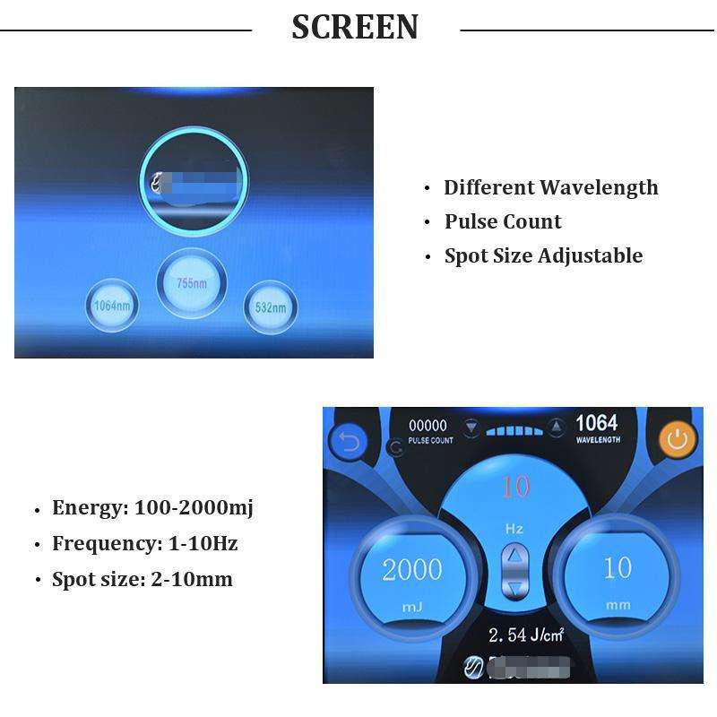 Pico Q Switched Nd Yag Laser 1064nm 532nm Picosecond Laser Tattoo Removal Machine Pore Remover Blood Vessels Removal Pigmentation Correctors Beauty Eq