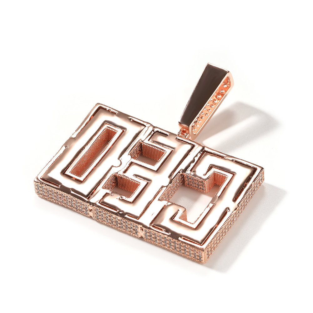 Hip Hop DIY Custom Name Large A-Z Letters Square Pendant Mens Necklace Full Zircon Jewelry