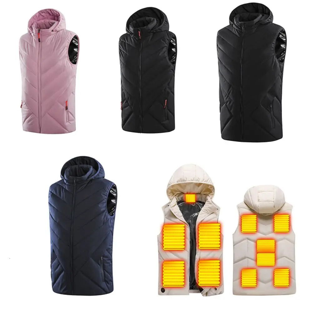 Men's Vests Sports Hiking Electric USB Infrared Heating Vest Jacket Hoodies Heated Waistcoat 231128