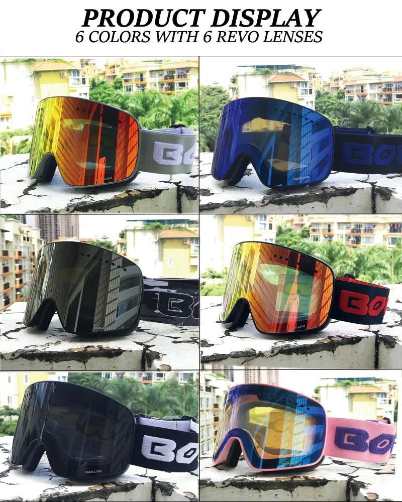 Ski Goggles Magnetic Antifog UV400 Double Layers Lens Snowboarding Skiing for Men Women Glasses Eyewear Graced lens 231127