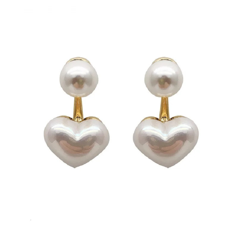 Stud Fashion Contracted Heart Pearl Fine Earrings Joker Sweet Elegant Temperament Women Drop Earrings 231127