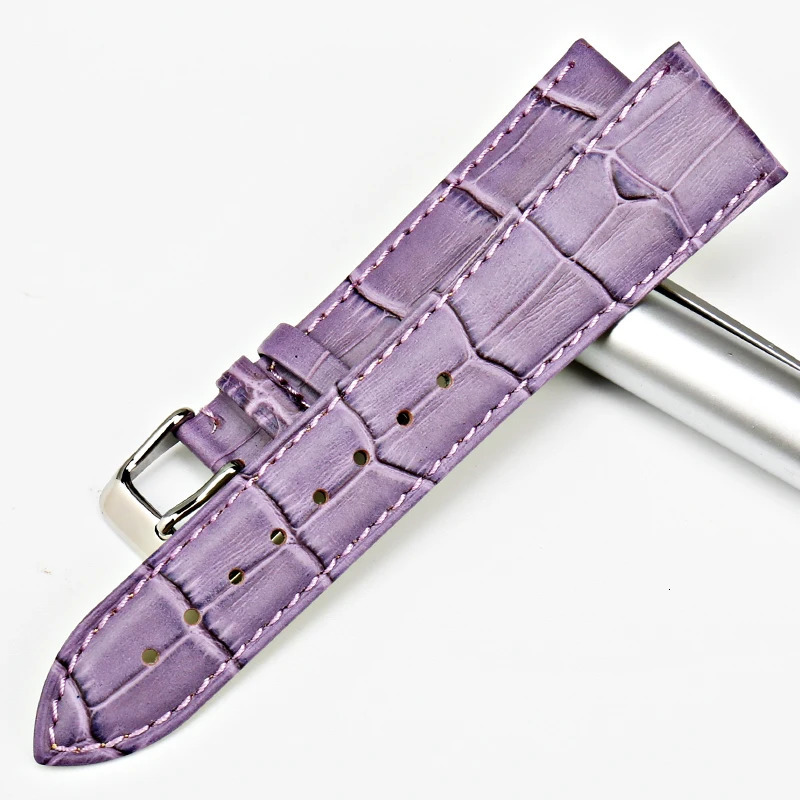 Watch Bands MAIKES High Quality Genuine Leather Watch Band Beautiful Purple Accessories Watch Strap 12mm 14mm 16mm 17mm 18mm 19mm 20mm 22mm 231128