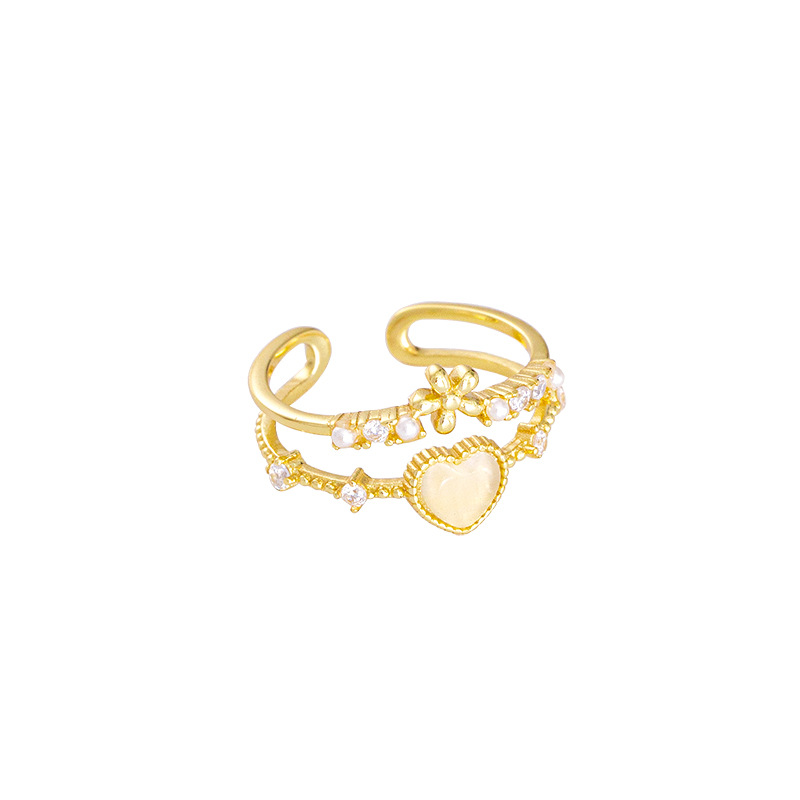 Sweet Heart Shaped Opal Zircon Open Rings Silver 925 Real Gold Jewelry Index Finger Accessories Moonstone Women Gift Trendy 2023
Sweet Heart Shaped Opal Zircon Open Rings Silver 925 Real Gold Jewelry Index Finger Accessories Moonstone Women Gift Trendy 2023