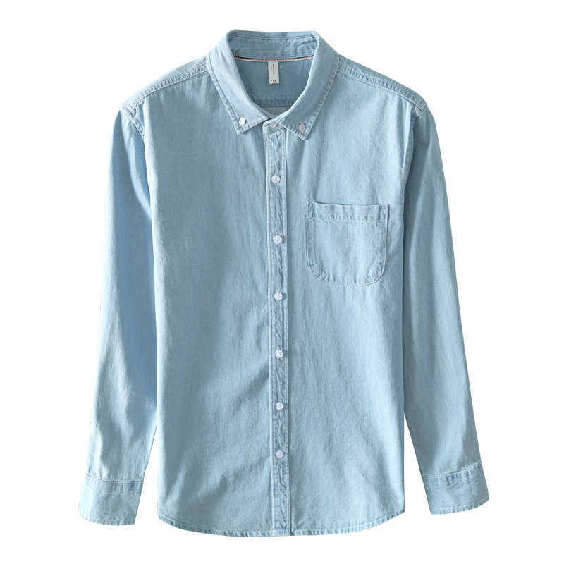 Men's Jackets New Japanese Fashion Youth Shirt Jacket Men's Casual Long Sleeve Denim Shirt Men's Coatljk