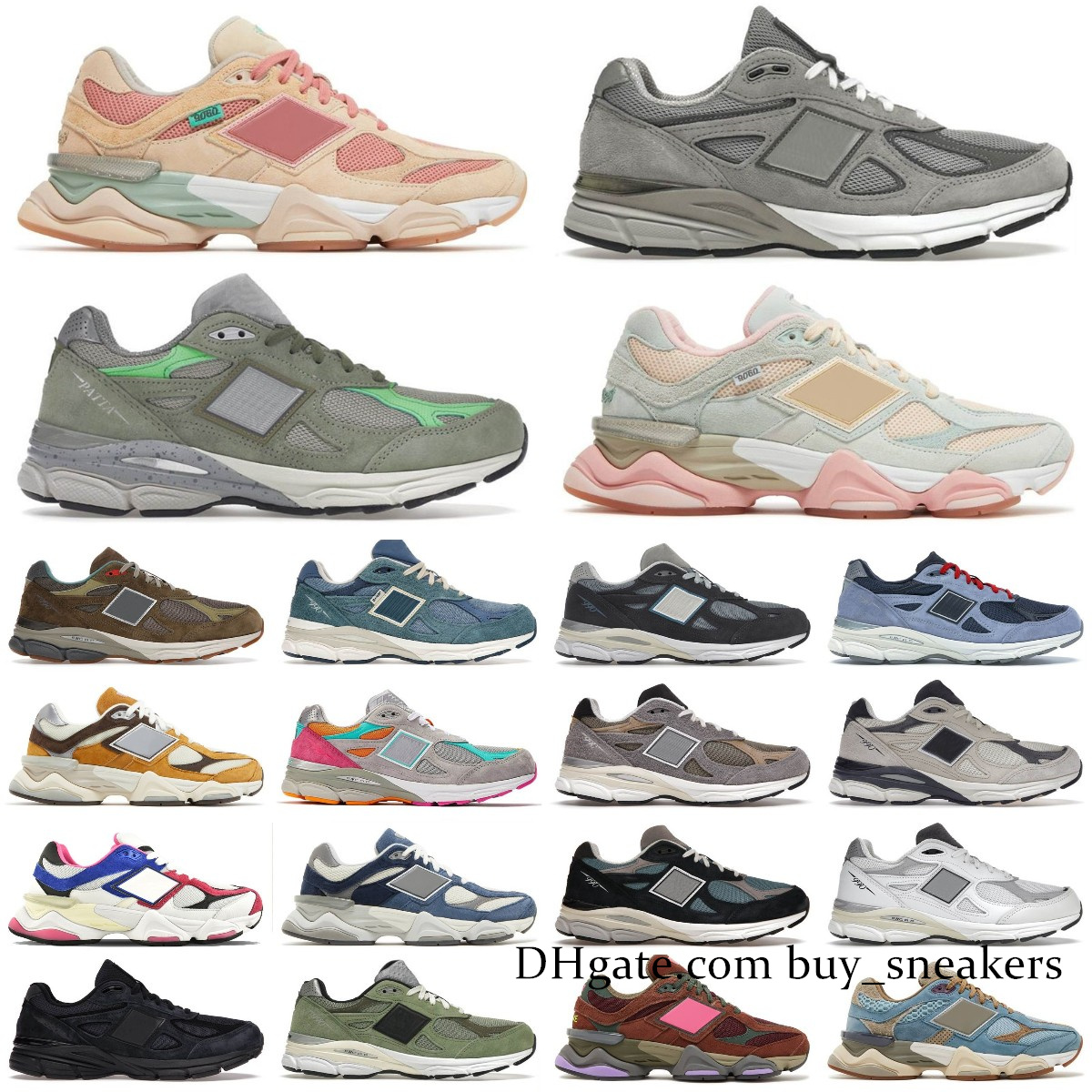 

OG 9060 Running Shoes Cherry Blossom Team Forest Green Blue Haze Sea Salt Bricks Wood Rain Cloud Grey 990 JJJJound Mens Women Trainers Sneakers, 9068