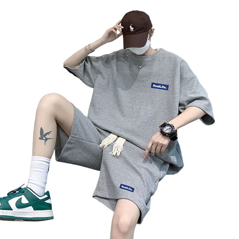 Mens Tracksuits Streetwear Men 2 Piece Shorts Sets Summer Casual Loose Fit Outfits Men Clothing Korean Fashion Oversized Sportswear Clothes 230428