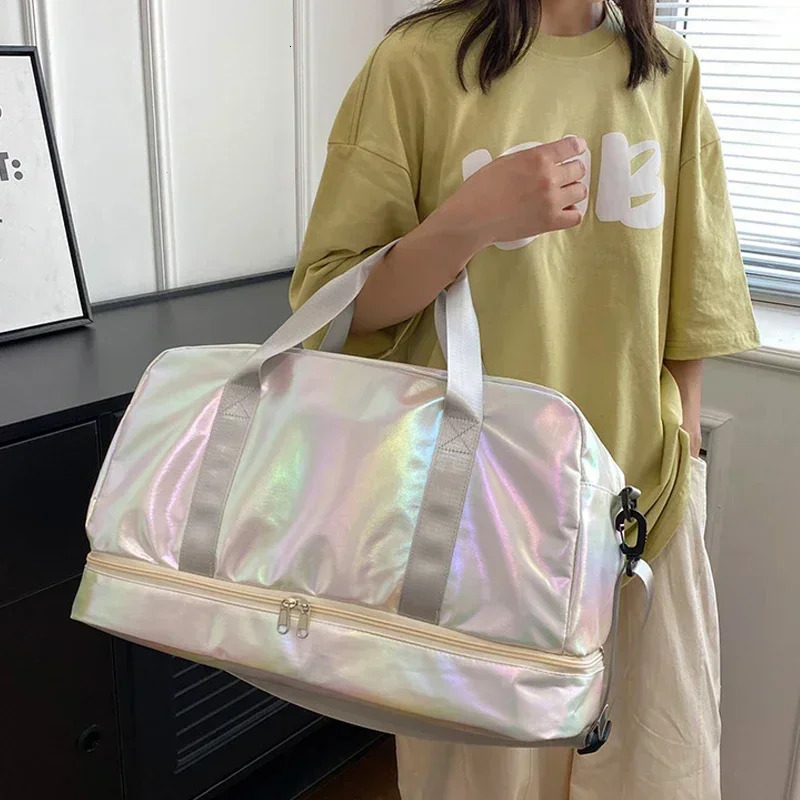 Outdoor Bags Large Capacity Travel Waterproof Tote Handbag Duffle Women Yoga Fitness with Shoe Compartment 231128