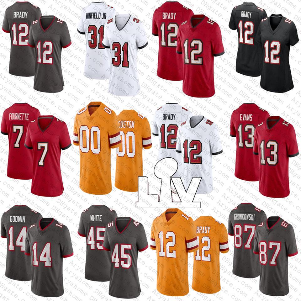 CUSTOM 12 Tom Brady Chris Godwin Mike Evans Custom Football Jersey Rob Gronkowski Leonard Fournette Tampas Bayes Devin White Buccaneeres Ant, Women(withlogo)
CUSTOM 12 Tom Brady Chris Godwin Mike Evans Custom Football Jersey Rob Gronkowski Leonard Fournette Tampas Bayes Devin White Buccaneeres Ant, Women(withlogo)