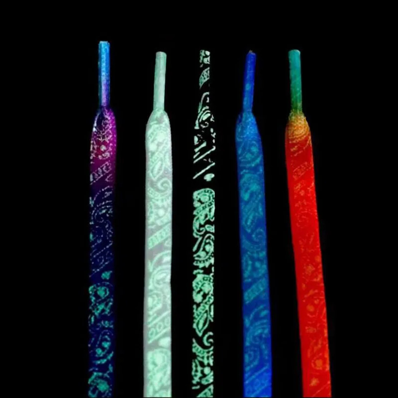 Shoe Parts Accessories 6 Colors Luminous Shoelaces Flat Suitable For All Shoes escent laces Party Get together Night Run Unisex Shoelace 1 Pair 231127