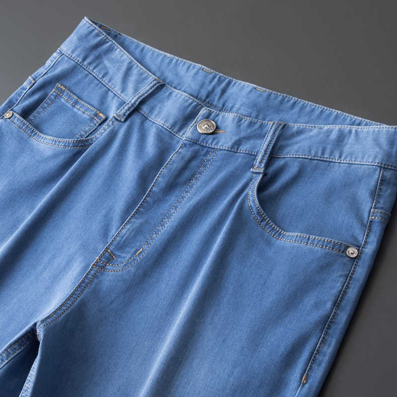 Men's Jeans 2023 Spring and Autumn New Men's Silk Denim Pants Men's Trend Business Casual Slim Fit Straight Leg