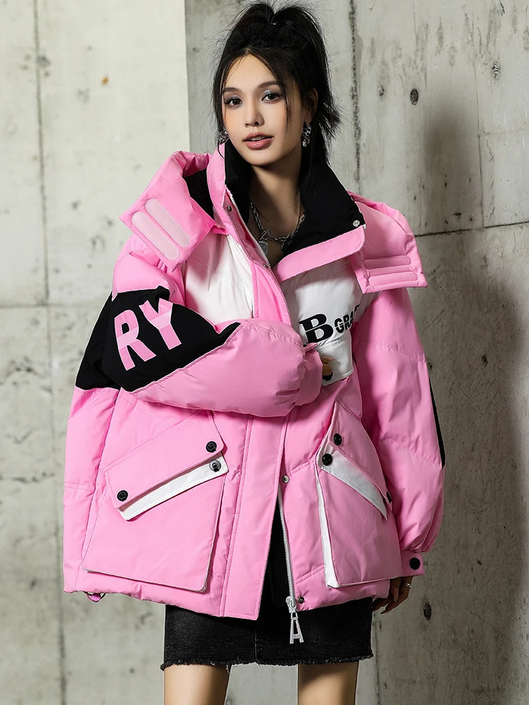 Womens Down Parkas Bright Streetwear Winter Coat Jackets Women Hooded Parka Clothing Snow Casual Thick Short Puffer Jacket 231127