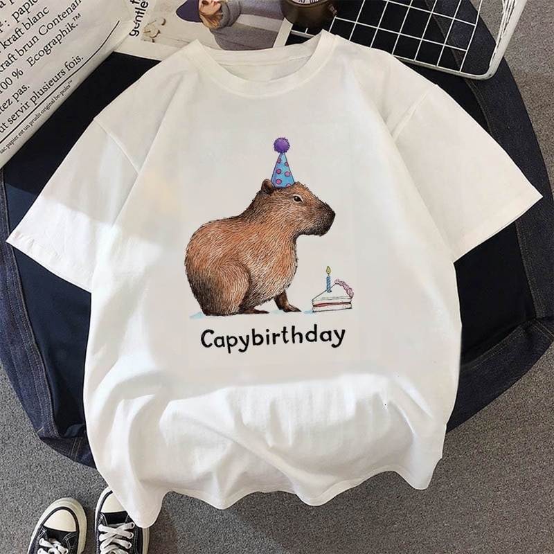 Women's T Shirt Kaus Pakaian Capybara Lucu Wanita Atasan Anime Kasual 2023 Grafis Manga 230427