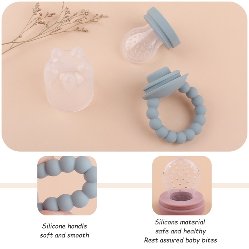 Baby Bottles# Fashion Silicone Pacifier Safety Fruit and Vegetable Bite Bag Eat Supplement Drop 230427