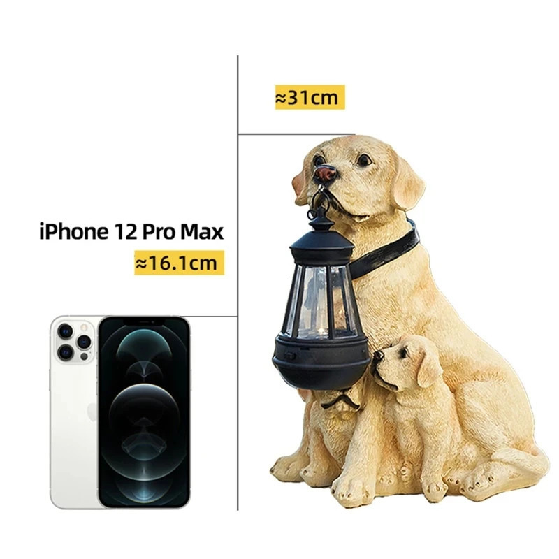 Garden Decorations Solar Simulation Animal Light Outdoor Waterproof Resin Dog Statues Led Night Lights For Pathway Yard Wildlife Decoration 231127