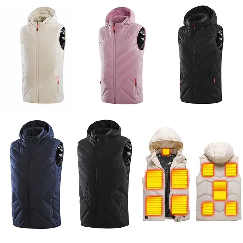 Men's Vests Sports Hiking Electric USB Infrared Heating Vest Jacket Hoodies Heated Waistcoat 231128