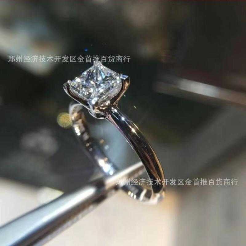 Counter qualityTiffay 925 Sterling Silver Plated True Gold Princess Square Ring Mosang Four Claw Diamond Wedding3WR3
Counter qualityTiffay 925 Sterling Silver Plated True Gold Princess Square Ring Mosang Four Claw Diamond Wedding3WR3