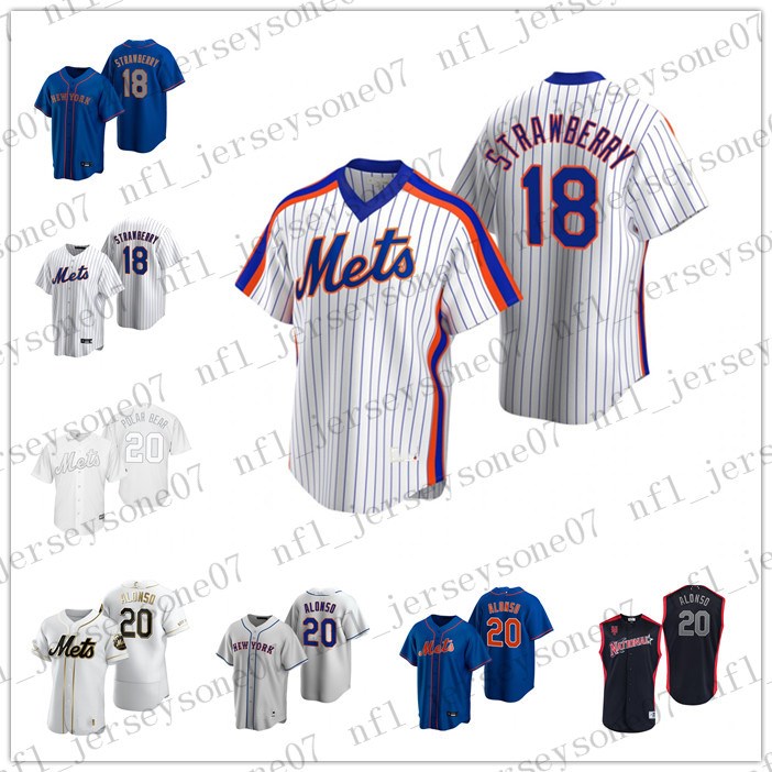 

Custom Mens women youth New York''Mets''20 Pete Alonso 8 Darryl Strawberry black green Authentic 2020 Home Jersey