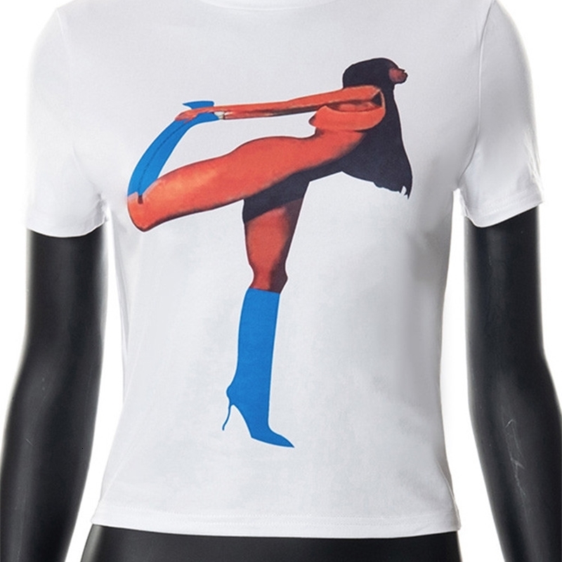 Women's T Shirt Hawflaw Fashion Wanita Kaus Putih Print Grafis Lengan Pendek Atasan Baju Musim Panas Barang Grosir untuk Bisnis 230427