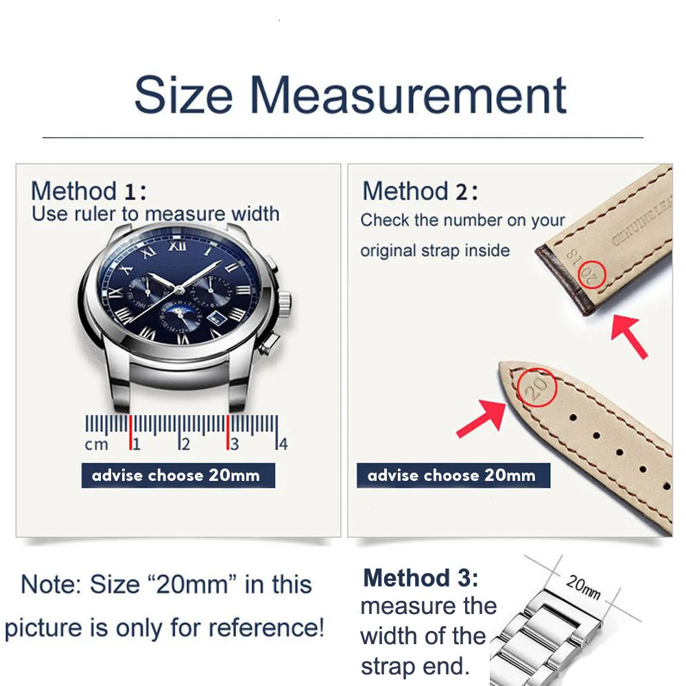 Watch Bands Silver Security Buckle Stainless Steel Piece Watch Band 20mm 22mm 24mm Watch Strap Wrist Bracelet 3 Beads Belt with Pins 231128