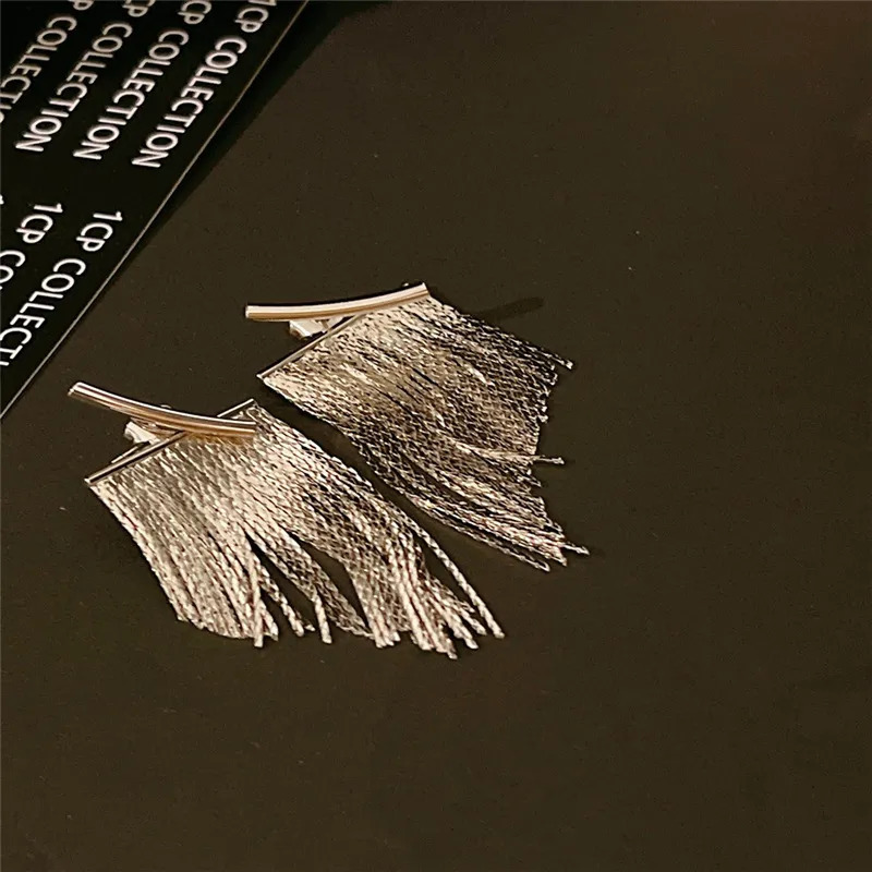 Stud Fashion Statement Earring Long Statement Gold Color Bling Tassel Earrings For Women Female Wedding Daily Pendant Jewelry Gifts 231127