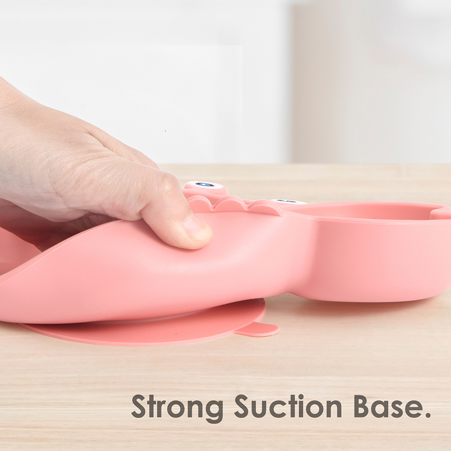 Cups Dishes Utensils Baby Silicone Feeding Plate Cartoon Crab BPA Free Waterproof Silicone Dining Bowl Children Tableware 230428