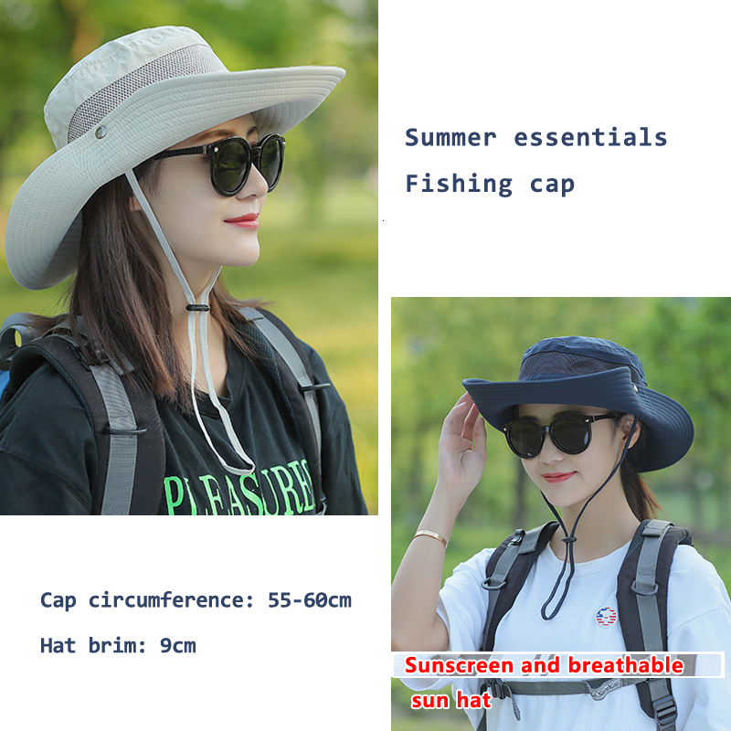 Stingy Brim Hats Summer UV Protection Sun Hat Unisex Breathable Mesh Fisherman Travel Multifunction Portable and Foldable Cap 230427