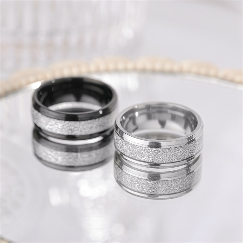 Men'S Fashion Rime Titanium Steel Ring Rime Grain Hot Style Personality Trend Ring Female Senior Design Feeling Man Ring Rings Unique 3pcs/Lot