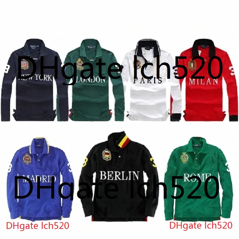 European and American long sleeved shirt 100% pure cotton standing collar men's T-shirt embroidery designer technology fashion casual T-shirt high-quality S-5XL