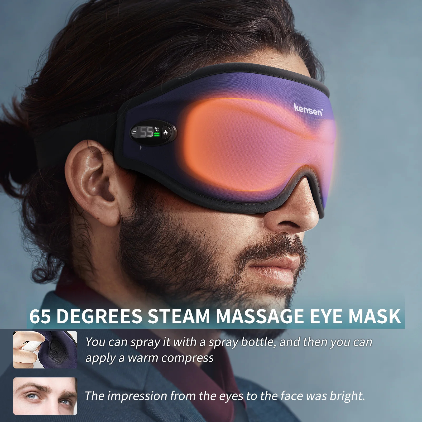 Face Care Devices Kensen Eye Massager Heating Eyes Mask with Airbag Massage For Migraines Fatigue for dark circle Eye mask massager for sleeping 23112