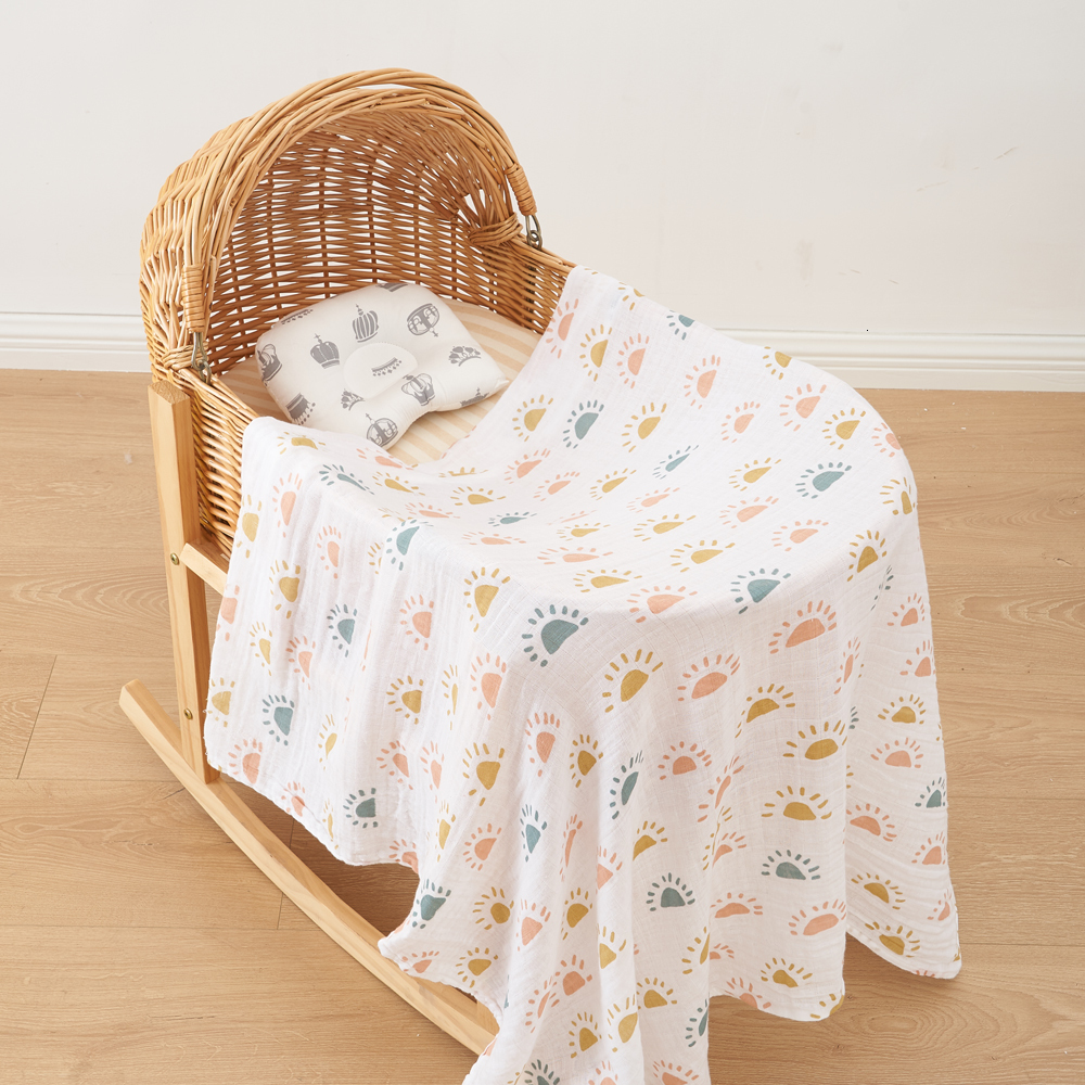 Blankets Swaddling Kangobaby Bamboo Cotton Fashion Indoor And Outdoor Anywhere Baby Wrap Muslin Swaddle Blanket 230426