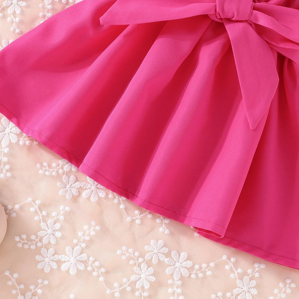 Pajamas 2 Pieces suit born Girl 6 Months 4 Years Long Sleeve Top Sling dress Princess Dress Costume Baby suit 231128