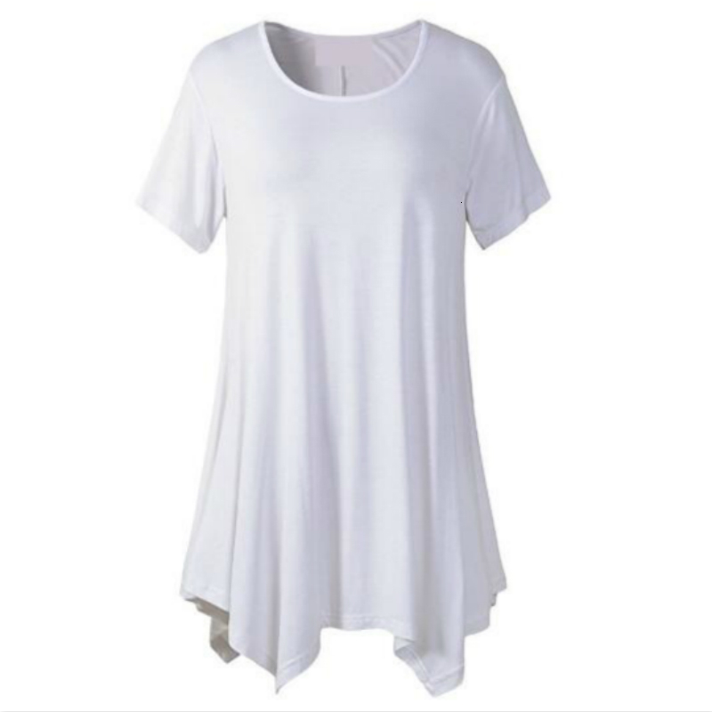 Women's T-Shirt Women's Loose T-shirt Summer Plus Size Basic Long T Shirt Top Women Solid O-Neck Short Sleeve Long Casual Women Tee Shirt Fe