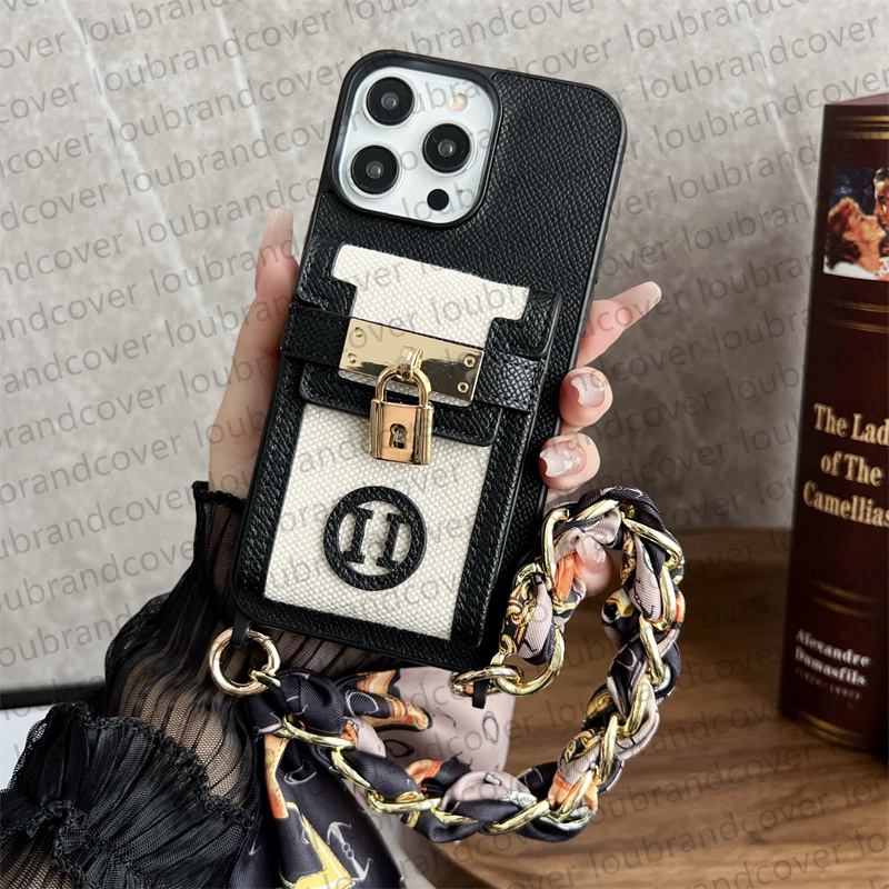 Women Crossbody Bag Designer Phone Case For iPhone 16 Pro Max Case Apple iPhone 15 Pro Max 14 13 12 11 15 Plus Case Card holders Leather Wallet Phone Cover Scarves Lanyard