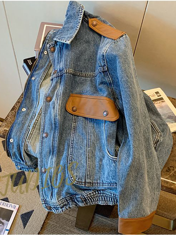 Women's Jackets Spring Vintage Denim Jacket Women Fashion Autumn Loose Harajuku BF Casual Streetwear Jeans Coat 230428