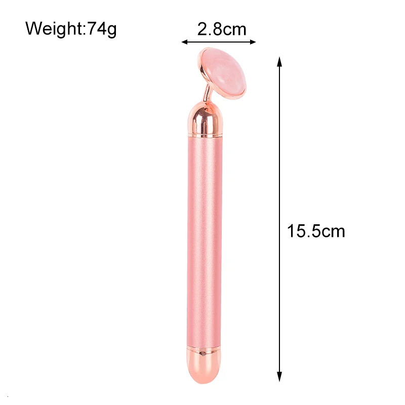 Full Body Massager Natural Stone Rose Gold Electric Roller Original Amethyst Quartz Jade Big Frequency Eye Massage Face Care Neck Detox Beauty Tool 23