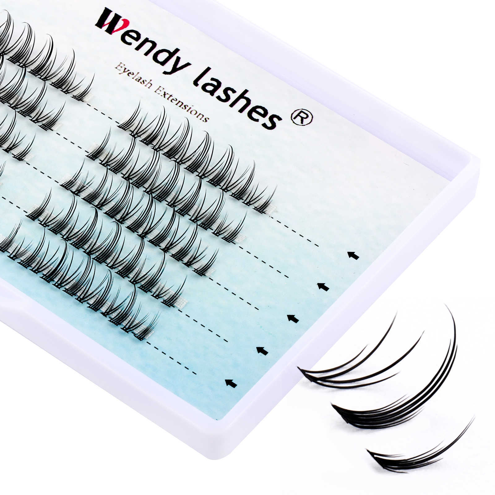 3 PCFalse Eyelashes Cluster Eyelash Extension 3D Effect Clusters Volume Lashes Natural 5 Rows Individual Lash Bundles Dovetail Diy Wendy Lashes Z0428