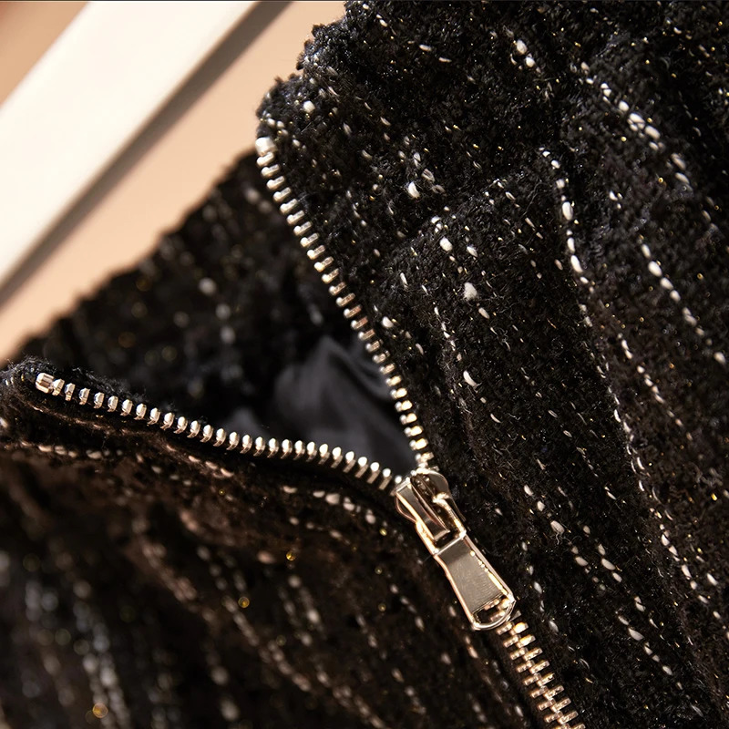 Skirts Plus Size Women's obese women spring small fragrance tweed a word thin package hip skirt 60741 231129